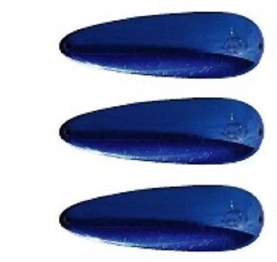 Three Eppinger Big Ed Blue/Blue Back Fishing Spoon Lures 7/8 oz  5 3/4" 37-52