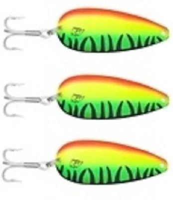 Three Eppinger Big Ed Hot Mackerel Fishing Spoon Lures 7/8 oz  5 3/4" 37-58