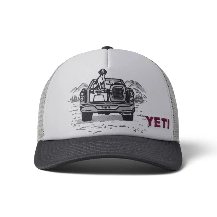 Yeti Kids Pup In A Truck Foam Trucker Cap - Grey