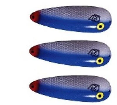 Three Eppinger Seadevle IMP Finnish Blue Fishing Spoon Lures 1 oz  3 1/4" 62-61