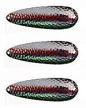 Three Eppinger Rok't IMP Nickel Green/Red Fishing Spoons 3/4oz 2 1/4" 12-277