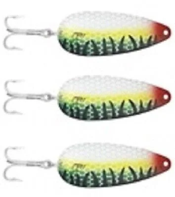 Three Eppinger Big Ed Black Perch Fishing Spoon Lures 7/8 oz  5 3/4" 37-59