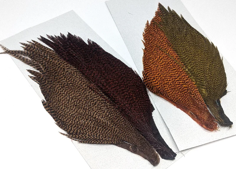 Trout Streamer Dyed Grizzly Starter Cape Set 4 colors