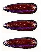 Three Eppinger Rok't IMP Nickel Red/Purple Fishing Spoons 3/4oz 2 1/4" 12-280