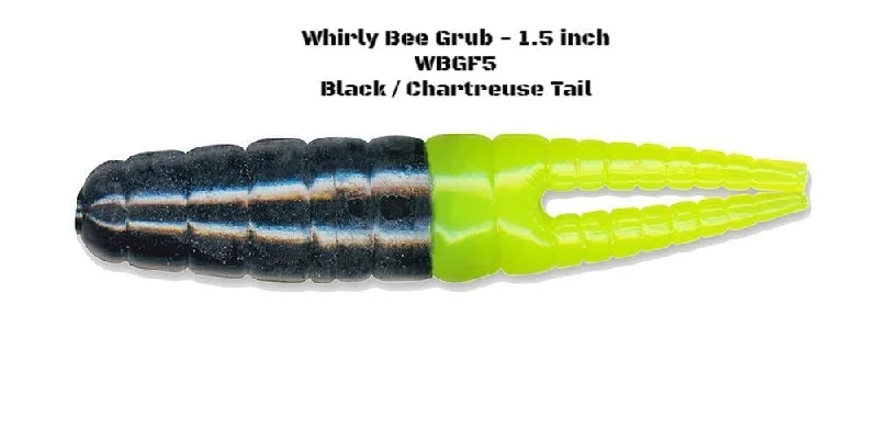 Slider Fishing Whirly Bee Grub - 1.5 Inch