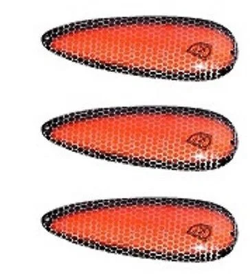 Three Eppinger Huskie Junior Orange/Black Sides Fishing Spoons 2 oz 4 1/2" 7-76