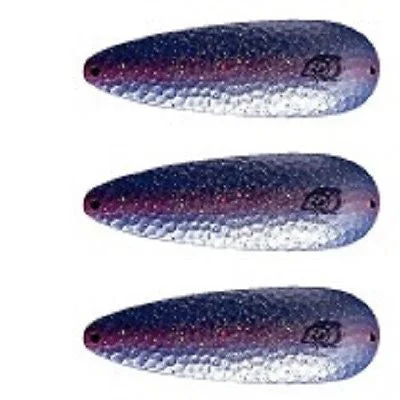 Three Eppinger Huskie Junior Pearl/Blue/Purple Fishing Spoons 2 oz 4 1/2" 7-335