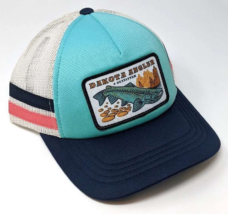 Shop Logo Patch Foam Striped Trucker Cap (c35-FM)