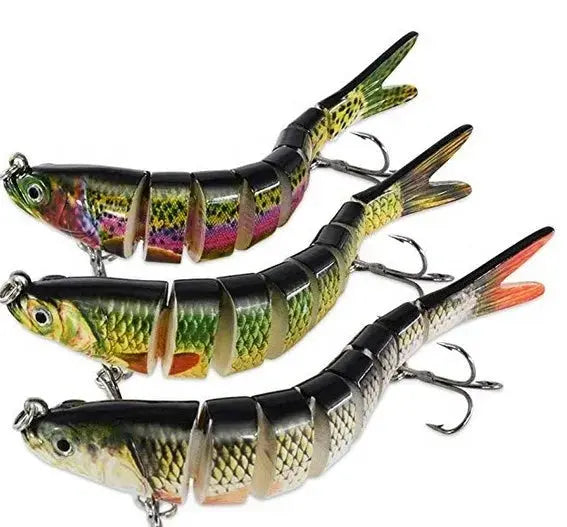 Lureswholesale® Super Flexible Action High Quality Hard Plastic 8 Segments Fishing Lures