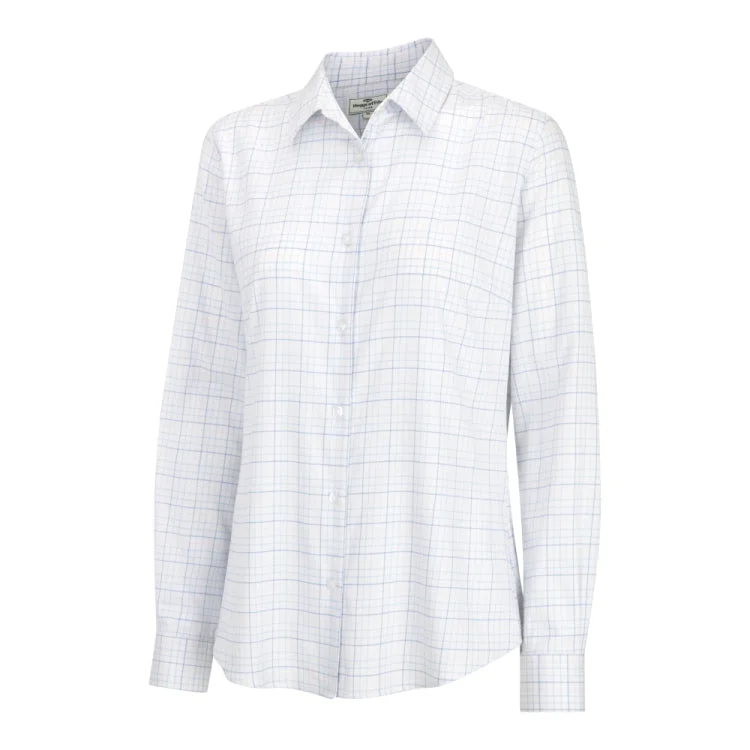 Hoggs of Fife Ladies Callie Twill Check Shirt - White/Pink/Blue