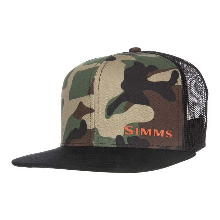 Simms CX Flat Brim Cap - Woodland Camo