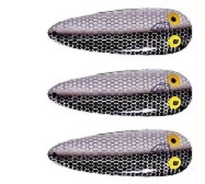 Three Eppinger Big Ed Shad (Alewife) Fishing Spoon Lures 7/8 oz  5 3/4" 37-47