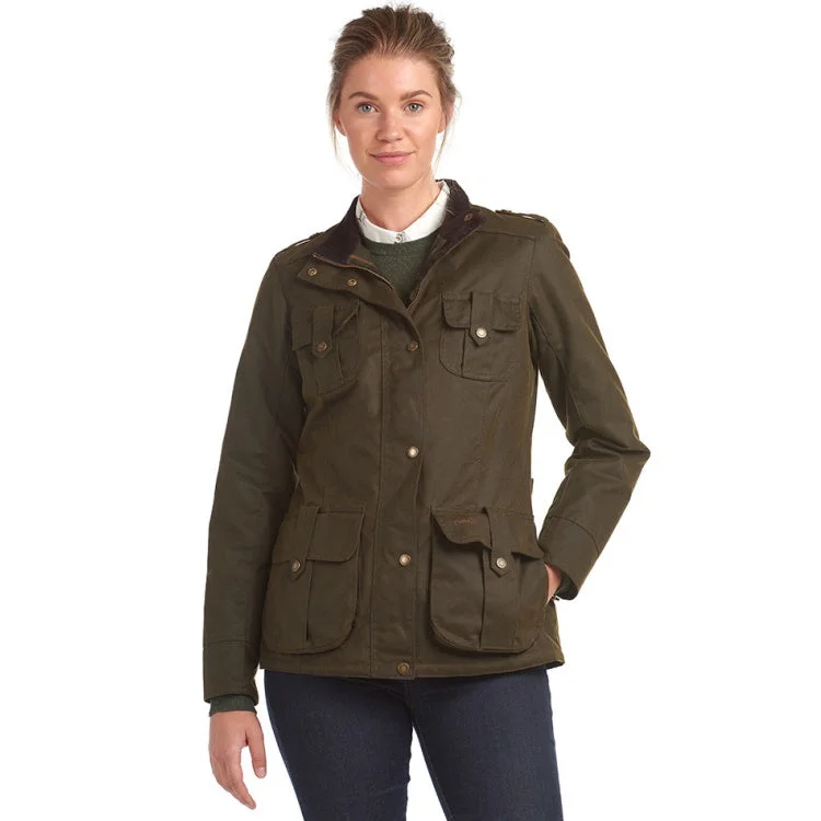 Barbour Ladies Winter Defence Wax Jacket - Olive/Classic