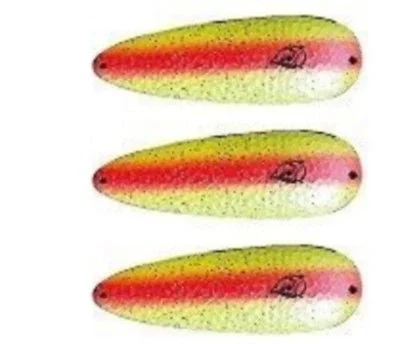 Three Eppinger Seadevle IMP Pearl Orange Fishing Spoon Lures 1 oz 3 1/4" 62-338