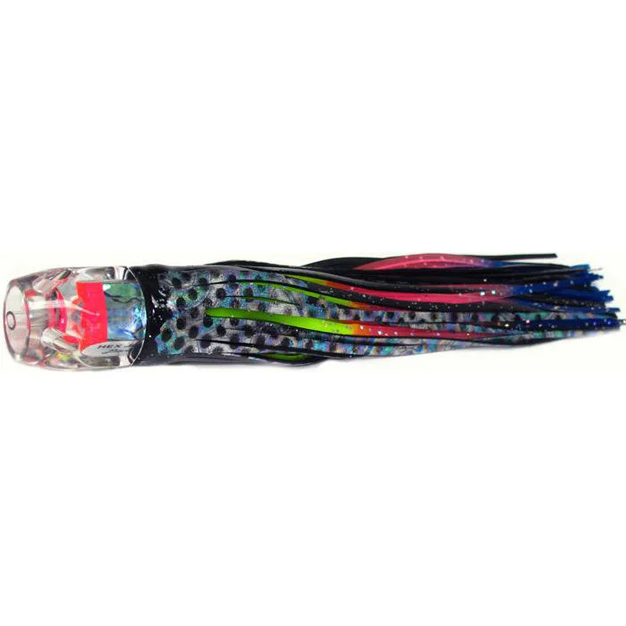 Black Bart Hex Jet Light Tackle Lure - Black Dot/Rainbow