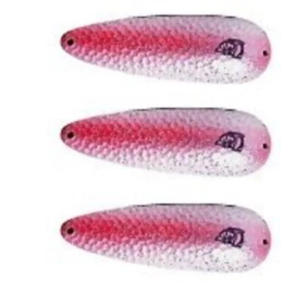 Three Eppinger Seadevle IMP Pearl Pink Fishing Spoon Lures 1 oz 3 1/4" 62-336