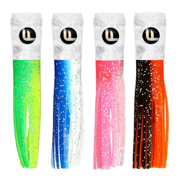 Fathom Mini Soft Head Glitter Chugger 4 Inch Trolling Lure - 4 pack