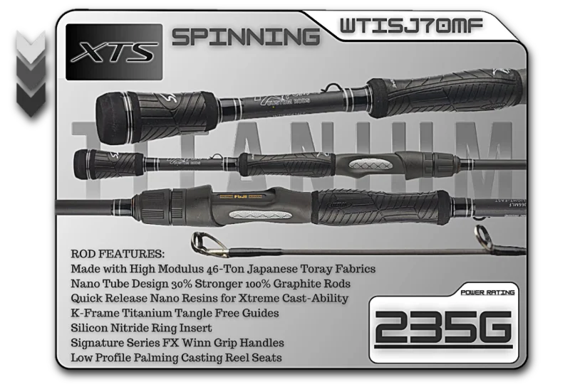 WTISJ70MF   7'0" Medium Fast Spinning Rod  **TITANIUM SERIES**