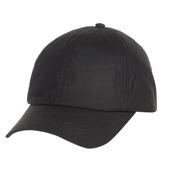 Barbour Wax Sports Cap - Black/Winter Red