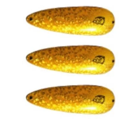 Three Eppinger Big Ed Brass Crystal Fishing Spoon Lures 7/8 oz  5 3/4" 37-5