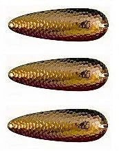 Three Eppinger Huskie Devle Nickel Red/Gold Fishing Spoons 3 1/4oz 5 1/2" 3-278