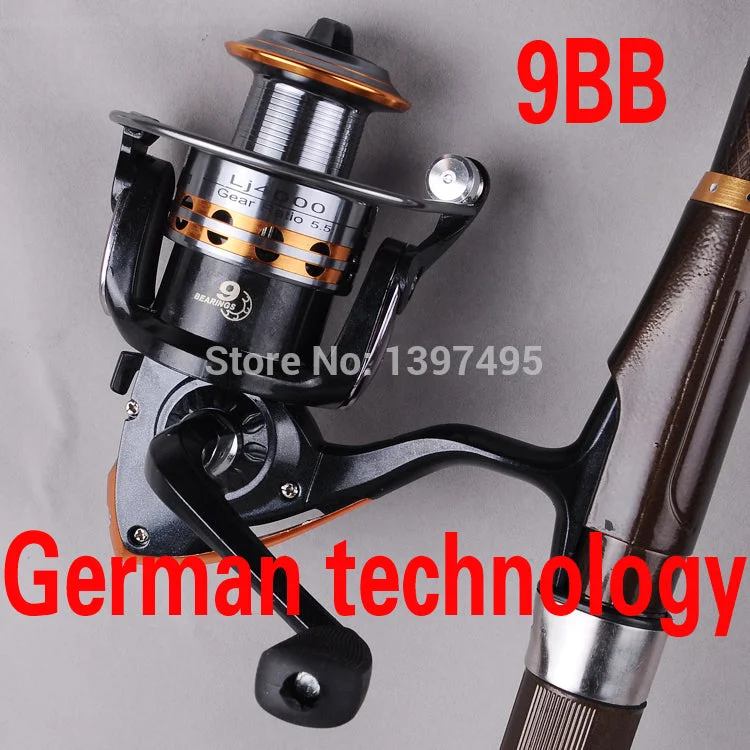 Europe Most Popular smooth Spinning Fishing Reel 1 pcs 2000-6000 series 9 BB Carp Fishing Reel Bait Runner Fishing Reel